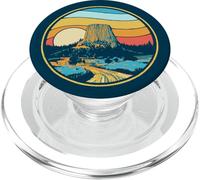 Devils Tower Monument Vintage 80s Wyoming Graphic PopSockets PopGrip per MagSafe