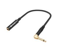 Devinal Cavo ad angolo retto da 6,35 mm TS maschio a TS femmina da 6,35 mm, adattatore di estensione patch per chitarra a forma di V, 3 m