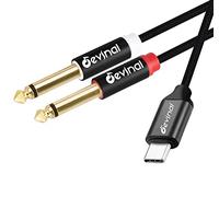 Devinal Cavo audio da USB C a 1/4", Type C a doppio cavo AUX stereo TRS da 6,35 mm, splitter a Y, 2 Metro