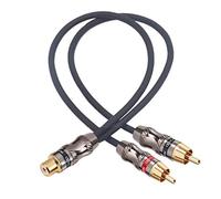 Devinal Cavo splitter RCA, Adattatore da RCA femmina a doppio maschio placcato in oro, Cavo Y audio stereo fono, (1 femmina a 2 maschi) 10 pollici (25 cm)