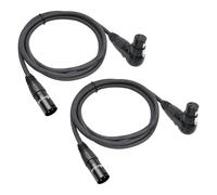 Devinal Cavo XLR ad angolo retto, regolabile da femmina ad angolo retto a maschio dritto, adattatore microfono XLR a 90 gradi per dispositivi audio, registratori mixer, 1,8 m (confezione da 2)