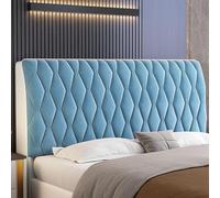 DEVINK Copritestiera Letto Copertura,Copri Testata Letto Matrimoniale,Singolo Imbottito Fodera Elastica Protezione,Coprire Antipolvere in Cotone Cover Addensare AntiGraffio Cuscino(200cm,Blue)