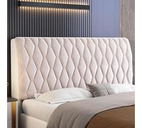 DEVINK Copritestiera Letto Copertura,Copri Testata Letto Matrimoniale,Singolo Imbottito Fodera Elastica Protezione,Coprire Antipolvere in Cotone Cover Addensare AntiGraffio Cuscino(180cm,White)