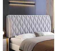 DEVINK Copritestiera Letto Copertura,Copri Testata Letto Matrimoniale,Singolo Imbottito Fodera Elastica Protezione,Coprire Antipolvere in Cotone Cover Addensare AntiGraffio Cuscino(180cm,Gray1)