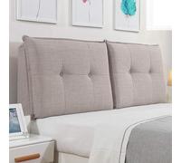 DEVINK Cuscini da Lettura Cuscini Copri Testiera all-Inclusive Comodino Schienale Matrimoniale Imbottita Tessuto in Lino Cuscino Testata Copripolvere Lavabile(190x60x10cm,Grey)