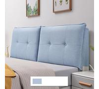 DEVINK Cuscini Da Lettura Cuscini Copri Testiera All-Inclusive Comodino Schienale Matrimoniale Imbottita Tessuto In Lino Cuscino Testata Copripolvere Lavabile(180x60x10cm,Blue)