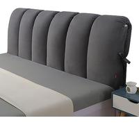 DEVINK Cuscini Testiera Letto Matrimoniale Imbottita, Copri Testiera Rimovibile E Lavabile, Addensato Cuscini Grandi Per Testata Letto Anti-Collisione Legno/Ferro/Pelle Copertura(200x60cm,Dark Gray)
