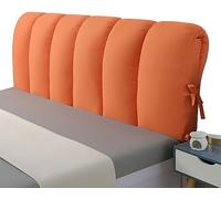 DEVINK Cuscini Testiera Letto Matrimoniale Imbottita, Copri Testiera Rimovibile E Lavabile, Addensato Cuscini Grandi per Testata Letto Anti-Collisione Legno/Ferro/Pelle Copertura(180x50cm,Orange)
