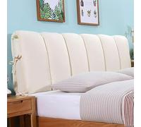 DEVINK Cuscini Testiera Letto Matrimoniale Imbottita, Copri Testiera Rimovibile E Lavabile, Addensato Cuscini Grandi Per Testata Letto Anti-Collisione Legno/Ferro/Pelle Copertura(120x50cm,White)