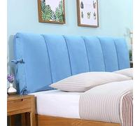DEVINK Cuscini Testiera Letto Matrimoniale Imbottita, Copri Testiera Rimovibile E Lavabile, Addensato Cuscini Grandi per Testata Letto Anti-Collisione Legno/Ferro/Pelle Copertura(100x50cm,Blue)
