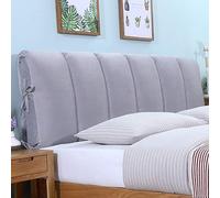 DEVINK Cuscini Testiera Letto Matrimoniale Imbottita, Copri Testiera Rimovibile E Lavabile, Addensato Cuscini Grandi per Testata Letto Anti-Collisione Legno/Ferro/Pelle Copertura(180x50cm,Light Grey)