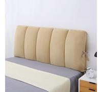 DEVINK Cuscini Testiera Letto Matrimoniale Singolo Imbottita, Cuscini da Lettura Copri Testata Copripiumino Rimovibile E Lavabile, Anti-collisione Addensato Grandi per Testata(200x60cm,Khaki)