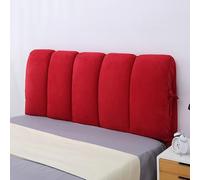 DEVINK Cuscini Testiera Letto Matrimoniale Singolo Imbottita, Cuscini da Lettura Copri Testata Copripiumino Rimovibile E Lavabile, Anti-collisione Addensato Grandi per Testata(180x50cm,Red)