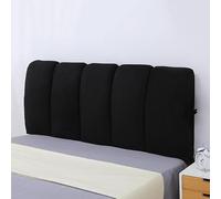 DEVINK Cuscini Testiera Letto Matrimoniale Singolo Imbottita, Cuscini da Lettura Copri Testata Copripiumino Rimovibile E Lavabile, Anti-collisione Addensato Grandi per Testata(180x60cm,Black)