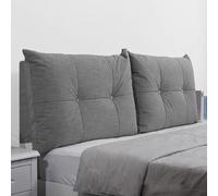 DEVINK Cuscini Testiera Letto Pad Stereoscopico Schienale Cerniera Staccabile Camera da Letto Lino。(120x58x12cm,Grey)