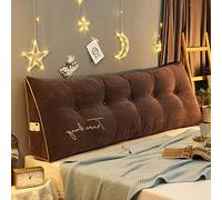 DEVINK Triangular Headboard Pillow,Large Wedge Pillow Decorative Body Throw Pillows Bed Backrest Reading Bolster Lumbar Cushion for Sofa Bed,(180×50×20cm,Brown)