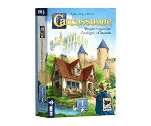 Devir - Carcassonne: locande e cattedrali | Espansione del gioco da tavolo strategico, piastrelle, pedine e nuove regole per un massimo di 6 giocatori (BGCARPCPS)