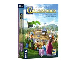 Devir Carcassonne: Tornei e Blasoni - Espansione del gioco da tavolo classico, Strategia, Posa di piastrelle, Concorso e Premi per 2-6 Giocatori (BGCARTBPS)