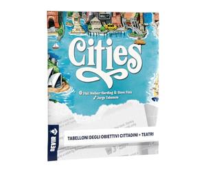 DEVIR Cities: Tabelloni Obiettivi Cittadini e Teatri - Espansione per Cities, 22 Nuove Città e Nuovi Obiettivi, Edizione in Lingua Italiana
