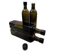 Devitre 4 bottiglie di olio da 750 ml in vetro, con beccuccio integrato in plastica ed etichette