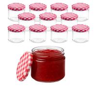 Devitre Set di 12 barattoli per marmellata, 330 ml, con coperchio ed etichette