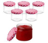 Devitre Set di 6 barattoli per marmellata, 330 ml, con coperchio ed etichette