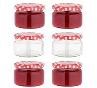 Devitre Set di 6 barattoli per marmellata da 250 ml, con etichette e coperchio