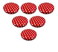 Devitre Twist-Off Coperchio 100 mm TO100 | 6 coperchi di ricambio a pois rossi e bianchi | Ø 103 mm | per bicchieri con bocca TO 100 (89-90 mm)