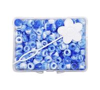 DEVNWIGMO 210 Pezzi Dreadlocks Beads per Intrecciare Ciocche Anelli Tubo Perline Kit Clip Bracciale per Capelli Materiale Plastica E Resina Adatto per Raga, Blu
