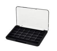 DEVNWIGMO 24 Palette di Ombretti per Trucco Vuoti a Griglia, Fard, Lucidalabbra, Polvere, Custodia Fai Da Te, Nero, 11,5 x 6,7 x 1,5 cm