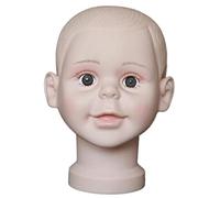 DEVNWIGMO Manichino Testa Bambino Manichino Testa per Bambini Supporto Cappelli Espositore per Parrucche Modello PVC Superficie Liscia Facile Da Pulire Adatto P, come descritto, M