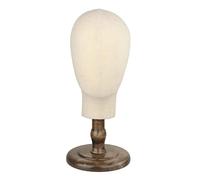 DEVNWIGMO Manichino Testa Mannequin Display Stand Supporto Base Faceless Modello Porta Parrucca Materiale Legno Tessuto Adatto per Salone Parrucchieri Barbieri, base marrone scuro