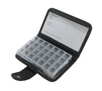 DEVNWIGMO Pill Organizer Giornaliero con Astuccio Tablet Multifunzionale Custodia da Viaggio in Pelle Plastica Dispenser Settimanale per Medicine ADA, Bianco