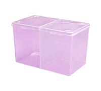 DEVNWIGMO Scatola per Tamponi per Trucco a Doppio Scomparto, con Coperchio, Fascia per Capelli, Supporto per Dischetti di Cotone, Organizer per Dischetti di Cot, Viola