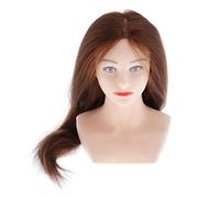 DEVNWIGMO Testa Manichino per Acconciature Donna Lavabile Senza Odore Liscia Senza Caduta Adatta a Lavaggio Condizionamento Taglio Piega Adatta a Studenti Bambi, Marrone scuro, 69 centimetri