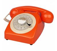 DEVNWIGMO Vintage Telefono Rotante Classico Combinatore Decorativo Campana Funzione Telefonica Tradizionale Fascia Retrò Adatto per Utilizzo Quotidiano Regalo, Arancione