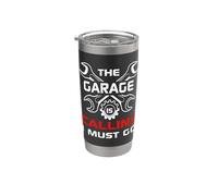 Devo Andare, Il Garage Mi Chiama Design Umoristico Bicchiere termico in acciaio inox doppia parete