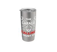 Devo Andare, Il Garage Mi Chiama Design Umoristico Bicchiere termico in acciaio inox doppia parete