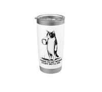 Devo dire cose strane o morire gatto amante del caffè umorismo Bicchiere termico in acciaio inox doppia parete