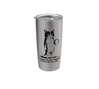 Devo dire cose strane o morire gatto amante del caffè umorismo Bicchiere termico in acciaio inox doppia parete