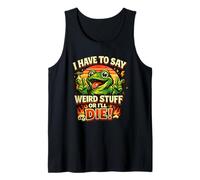 Devo Dire Cose strane o morirò Funny Frog Meme Retro Canotta