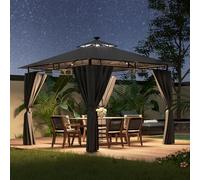 Devoke Gazebo da Giardino 3x3,Telo Gazebos 3x3 Impermeabile,Gazebo Esterno Resistente,Telaio in Metallo, Gazebo,Grigio