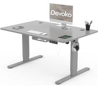 Devoko 120 x 80 CM scrivania regolabile in altezza, scrivania da ufficio con quattro sezioni, scrivania per computer con funzione di memoria, Grigio