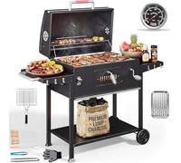 Devoko Barbecue Carbonella XXL, BBQ Barbecue a Carbone, Barbecue Portatile per Giardino/Campeggio/Esterno, Incluso Griglia da Barbecue 71 x 43 cm/Termometro/Pinza da Cucina/Guanti da Barbecue