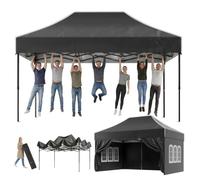 Devoko Gazebo 3 x 4.5 impermeabile, stabile, ripido, gazebo pieghevole con pareti laterali, protezione UV 50+, tenda per feste, altezza regolabile, gazebo per giardini, cortili, campeggi