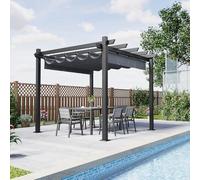Devoko Gazebo Pergola 3x3,Gazebo Esterno Resistente,Pergolato da Giardino UV50+,Pergola Bioclimatica per Arredo Giardino Terrazzo,Nero