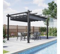 Devoko Gazebo Pergola 3x4,Gazebo Esterno Resistente,Pergolato da Giardino UV50+,Pergola Bioclimatica per Arredo Giardino Terrazzo,Nero