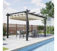 Devoko Gazebo Pergola 3x4,Gazebo Esterno Resistente,Pergolato da Giardino UV50+,Pergola Bioclimatica per Arredo Giardino Terrazzo,Beige