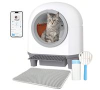 DEVOKO Lettiera per gatti autopulente XXL 100L, Lettiera automatica per gatti con sacchetti per rifiuti, Lettiera elettrica per gatti controllata tramite app ABS