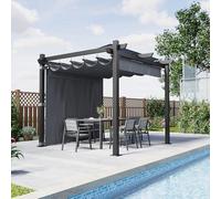 Devoko Pergola Aluminium 3x3, Pergola Jardin Exterieur, avec Fixations Magnétiques et Zone d'ombrage Réglable, Cadre en Aluminium, Convient pour Les Jardins et Les Cours,Beige